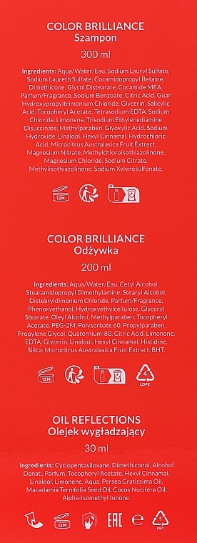 Zestaw - Wella Invigo Color Brilliance (shm/300ml + cond/200ml + h/oil/30ml) — Zdjęcie N3