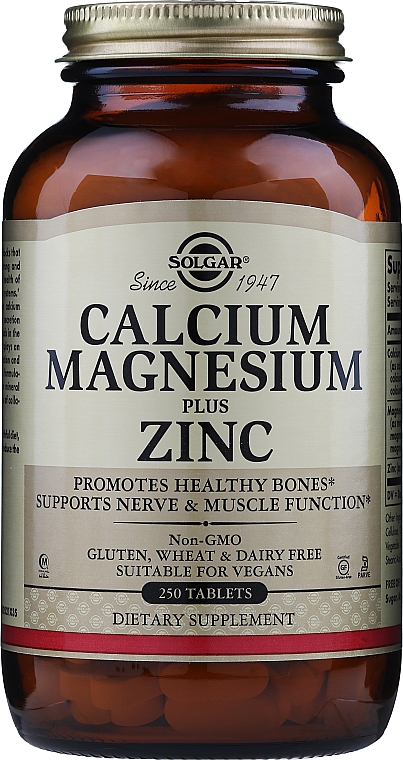 Suplement diety Wapń, magnez + cynk - Solgar Calcium Magnesium Plus Zinc — Zdjęcie N4