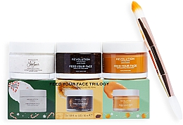 Kup Zestaw - Makeup Revolution Skincare x Jake Jamie Christmas Face Mask Trio Set (f/mask/3x50ml + brush/1pc)