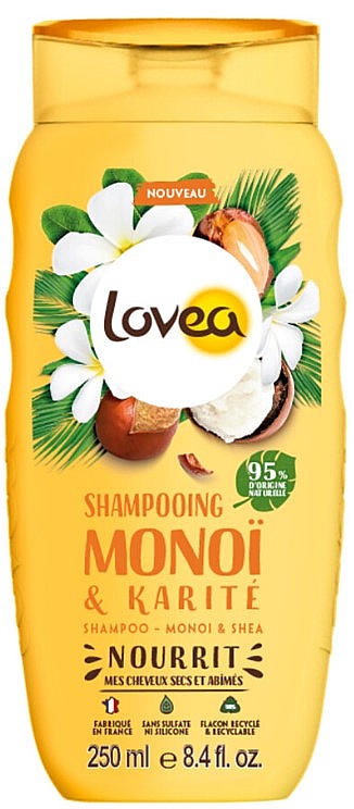 Szampon do włosów Monoi i masło Shea - Lovea Shampoo Monoi & Shea  — Zdjęcie N1