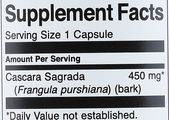 Suplement diety Cascara Sagrada, 450 mg - Swanson Cascara Sagrada — Zdjęcie N4