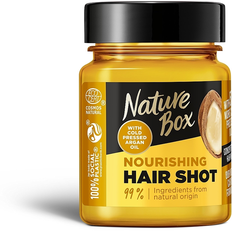 Odżywcza maska do włosów z olejkiem arganowym - Nature Box Argan Oil Nourishing Hair Shot