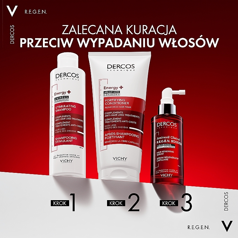 Wzmacniające i stymulujące serum do włosów - Vichy Dercos Aminexil Clinical R.E.G.E.N Booster Hair Renewing Serum — Zdjęcie N5