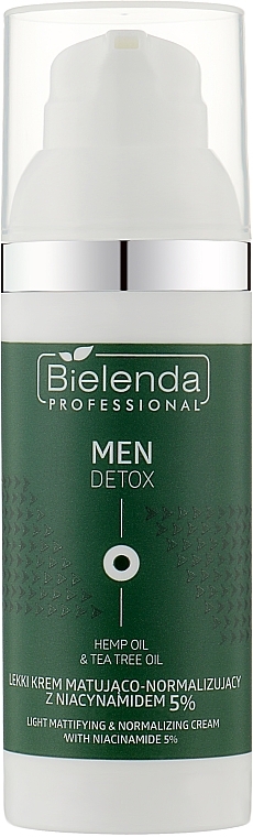 Krem do twarzy z kwasem glikolowym 3% - Bielenda Professional Men Detox — Zdjęcie N1