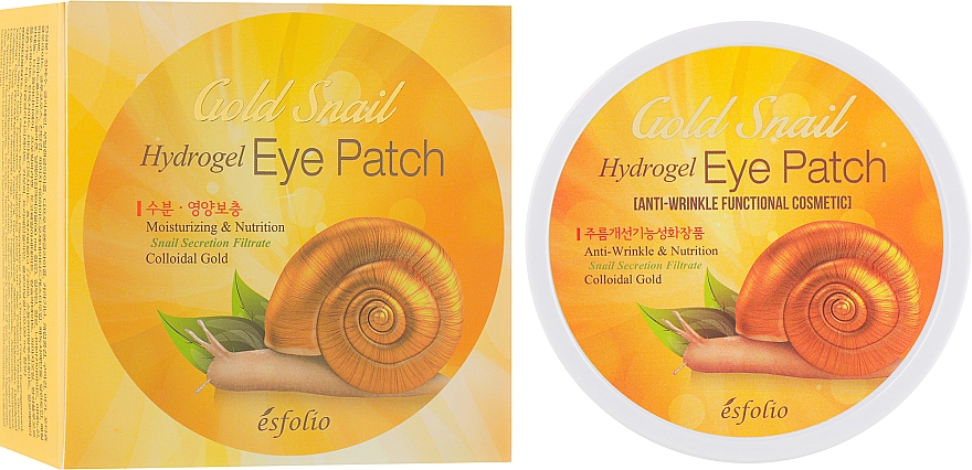 Hydrożelowa płatki pod oczy z filtratem ze śluzu ślimaka - Esfolio Gold Snail Hydrogel Eye Patch — Zdjęcie N1