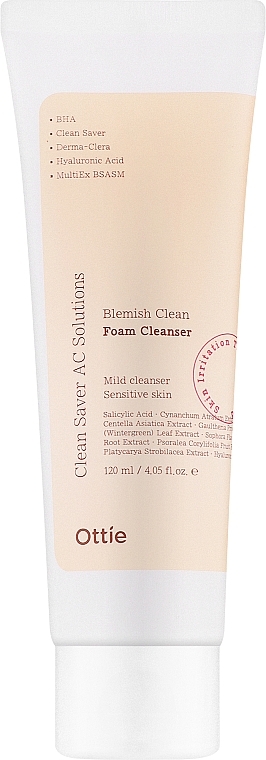 Pianka oczyszczająca dla skóry problematycznej - Ottie Blemish Clean Foam Cleanser — Zdjęcie N1