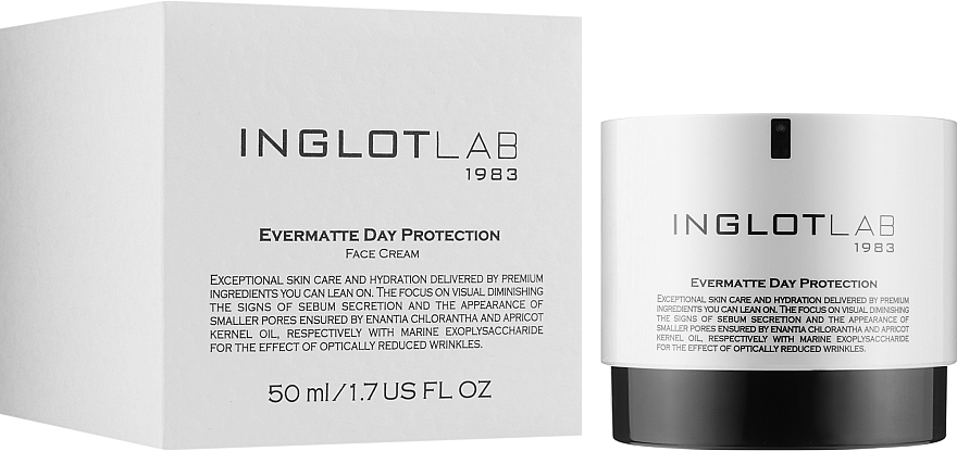 Matujący krem ochronny na dzień - Inglot Lab Evermatte Day Protection Face Cream — Zdjęcie N2