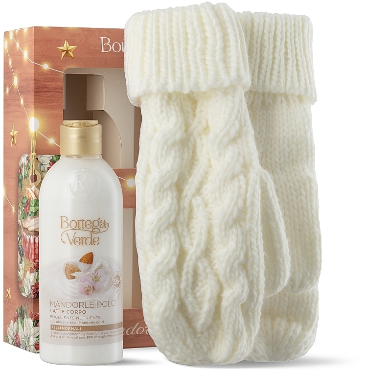 Zestaw - Bottega Verde Mandorle Dolci (b/lot/250ml + mittens) — Zdjęcie N2