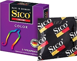 Kup Smakowe prezerwatywy Color, 3 szt. - Sico