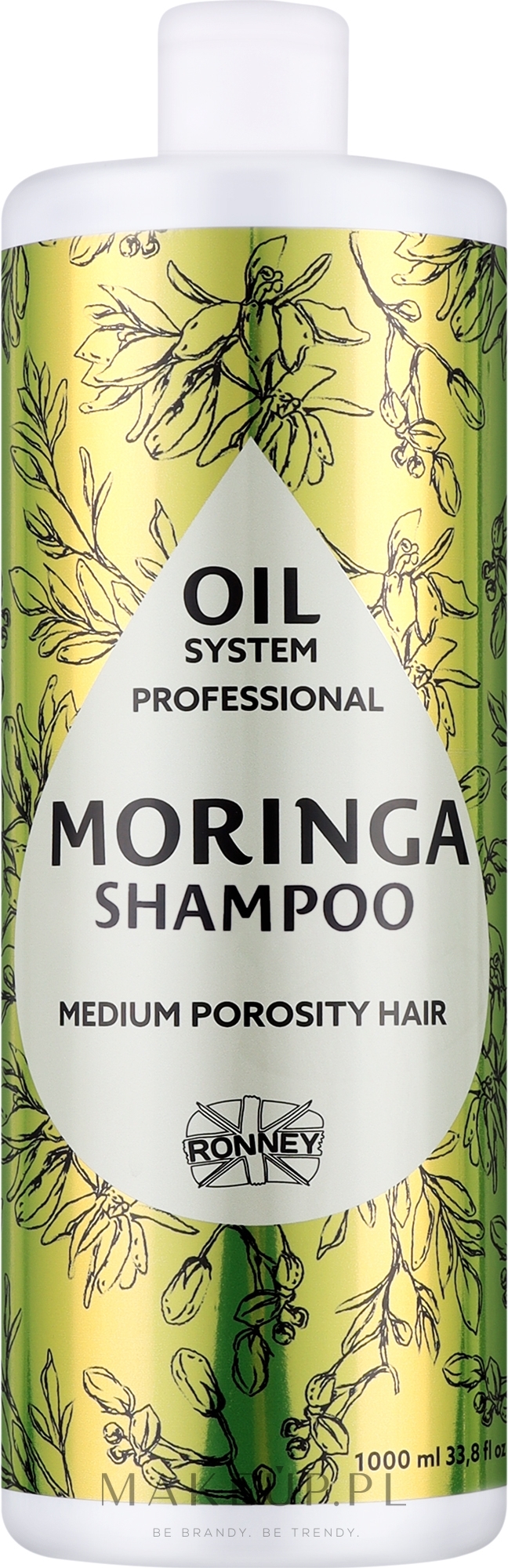 Szampon do włosów średnioporowatych z olejkiem moringa - Ronney Professional Oil System Medium Porosity Hair Moringa Shampoo — Zdjęcie 1000 ml