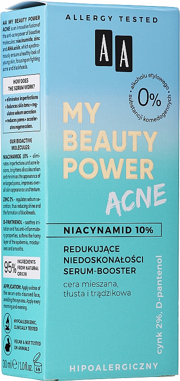 Redukujące niedoskonałości serum-booster do twarzy - AA My Beauty Power Acne — Zdjęcie N3