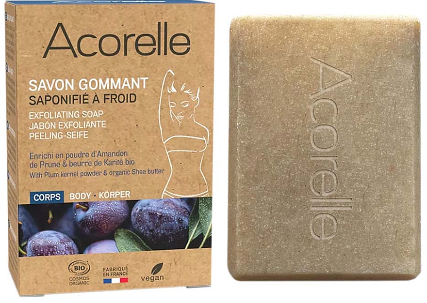 Złuszczające mydło do ciała - Acorelle Exfoliating Soap With Plum Kernel Powder — Zdjęcie N1