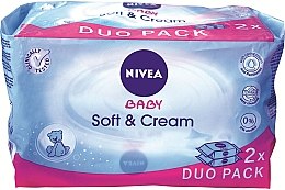 Kup Chusteczki pielęgnacyjne dla dzieci Duo Pack 2x63 szt - Nivea Baby Soft & Cream