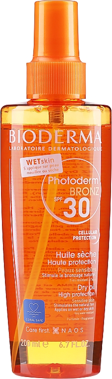 Suchy olejek ochronny - Bioderma Photoderm Bronz Dry Oil SPF 30  — Zdjęcie N1