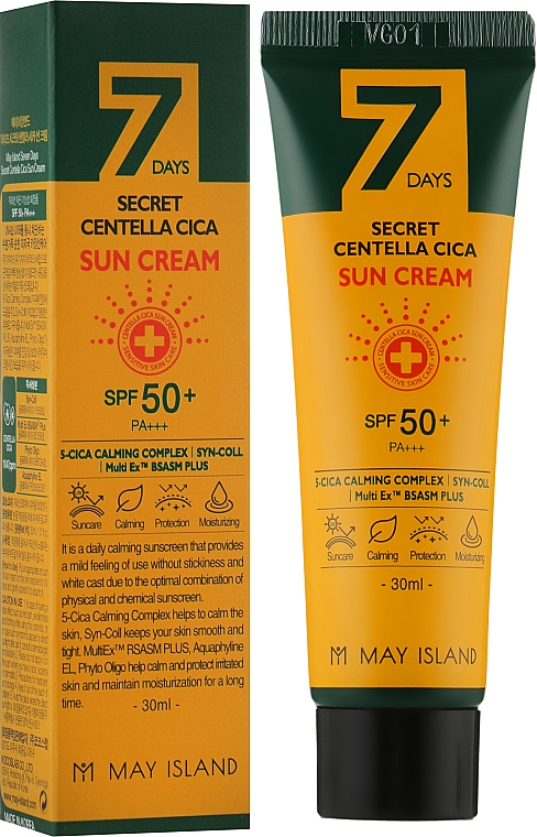 Krem przeciwsłoneczny do twarzy z centellą - May Island 7 Days Secret Centella Cica Sun Cream SPF 50 — Zdjęcie N1