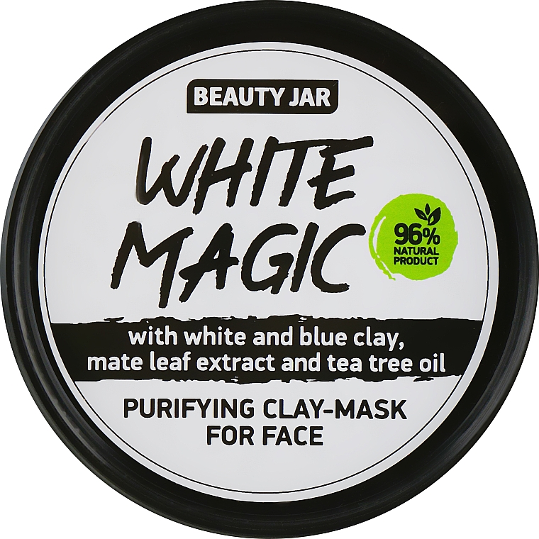 Oczyszczająca maska do twarzy z wyciągiem z liści mate - Beauty Jar White Magic