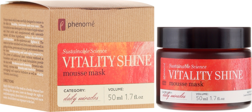 Rozświetlająca maska do twarzy - Phenomé Sustainable Science Vitality Shine — Zdjęcie N1