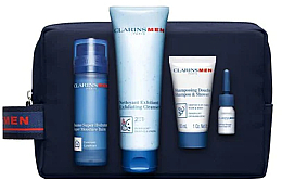 Kup Zestaw - Clarins Men Hydration Set (balm/f/50ml + clean/f/125ml + sham/sh/30ml + shave /oil/3ml + bag/1pcs)