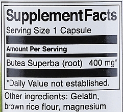 Suplement diety Butea Superba Root, 400 mg	 - Swanson Full Spectrum Butea Superba Root — Zdjęcie N3