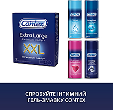 Ponadwymiarowe prezerwatywy lateksowe z lubrykantem silikonowym, 3 szt. - Contex Extra Large — Zdjęcie N6