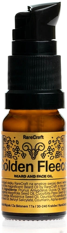 PREZENT! Olejek do brody Złote runo - RareCraft Beard Oil Golden Fleece — Zdjęcie N1