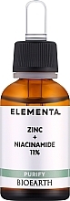 Serum do twarzy z cynkiem i niacynamidem 11% - Bioearth Elementa Purify Zinc + Niacinamide 11% — Zdjęcie N1