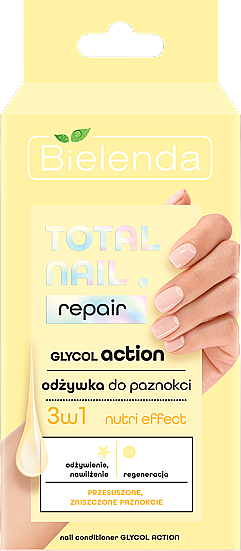 Odżywka do paznokci 3 w 1 - Bielenda Total Nail Repair Glycol Action 3in1 — Zdjęcie N1