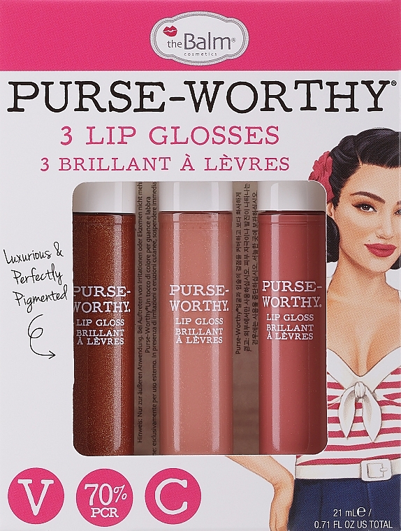 Zestaw błyszczyków - theBalm Purse-Worthy 3 Lip Glosses (lip/gloss/3x7ml) — Zdjęcie N1