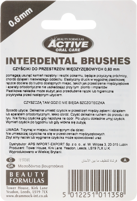 Szczoteczki międzyzębowe, 0,6 mm, niebieskie - Beauty Formulas Active Oral Care Interdental Brushes Blue — Zdjęcie N2