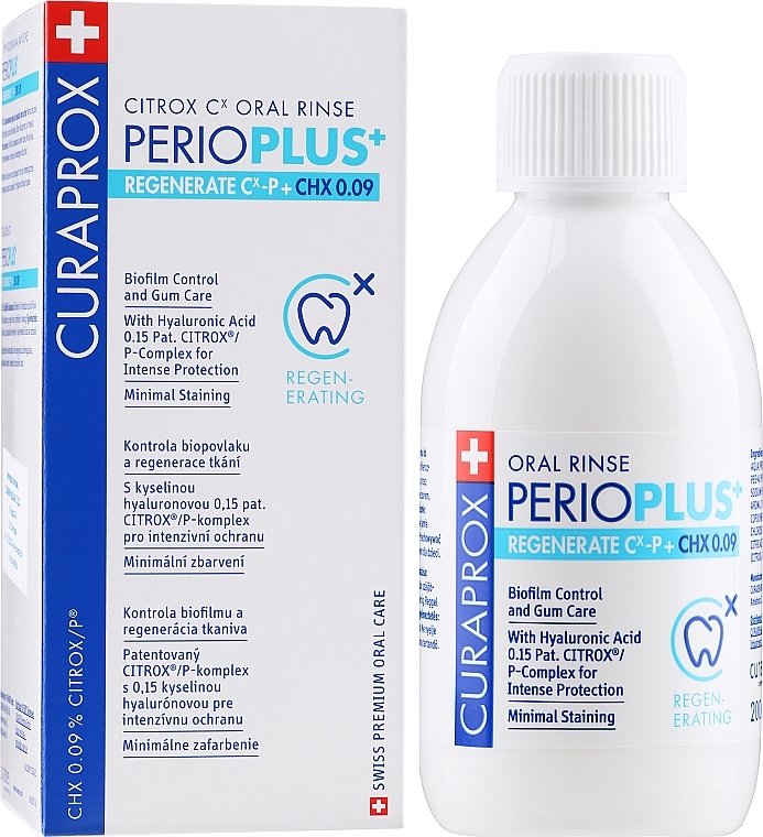Płyn do płukania jamy ustnej Curasept, 0,09% chloroheksydyny - Curaprox PerioPlus+ — Zdjęcie N2