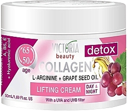 Kup Kolagenowy krem liftingujący z olejem winogronowym - Victoria Beauty Collagen L-Arginine+Grape Seed Oil 50-65 Age