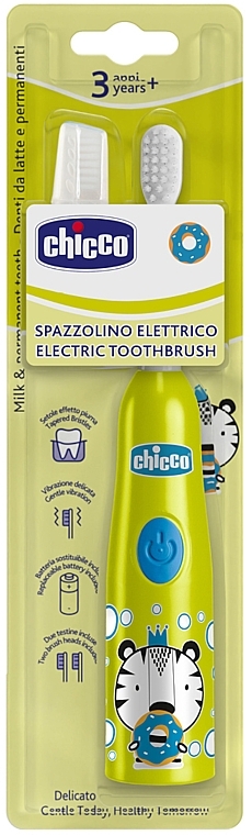 Elektryczna szczoteczka do zębów dla dzieci 3+, zebra - Chicco Milk And Permanent Teeth Electric Toothbrush — Zdjęcie N2