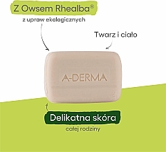 Mydło dermatologiczne dla podrażnionej skóry Owies Rhealba - A-Derma Soap Free Dermatological Bar — Zdjęcie N3