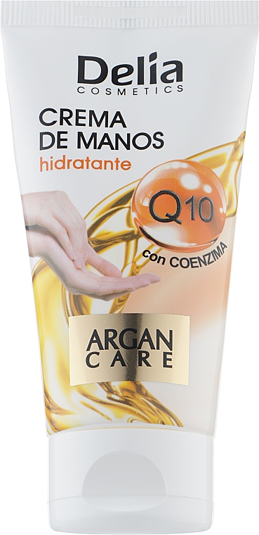 Nawilżający krem do rąk z olejem arganowym i koenzymem Q10 - Delia Cosmetics Hand Cream Argan Care Q10