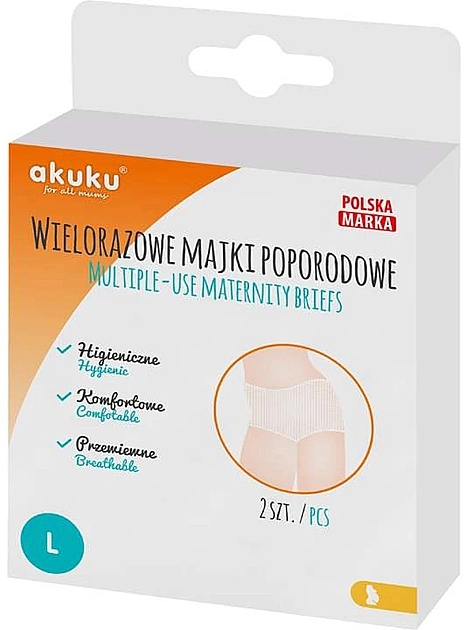 Wielorazowe majtki poporodowe, rozmiar L - Akuku — Zdjęcie N1