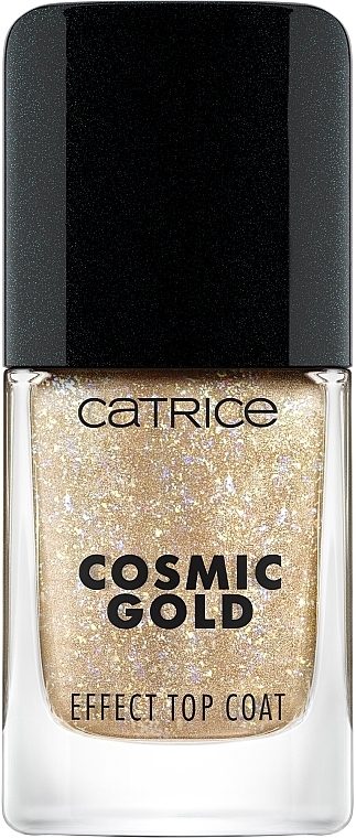 Top coat do paznokci z efektem kosmicznego złota - Catrice Cosmic Gold Effect Celestial Light Top Coat — Zdjęcie N2