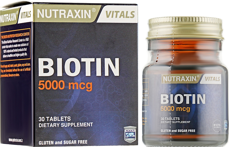 Suplement diety Biotyna, 5000 mcg - Nutraxin — Zdjęcie N1