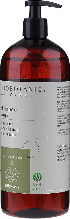 Szampon do włosów z olejem z nasion konopi - BioBotanic Silk Wave Hemp Shampoo — Zdjęcie N2