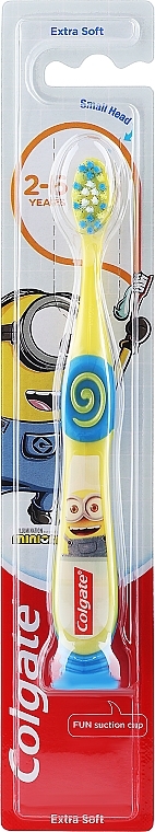 Szczoteczka do zębów dla dzieci, 2-6 lat, żółto-niebieska, Minionki 2 - Colgate Smiles Kids Extra Soft — Zdjęcie N1