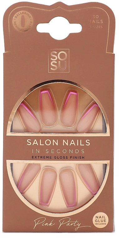 Zestaw tipsów - Sosu by SJ Salon Nails In Seconds Pink Party — Zdjęcie N1
