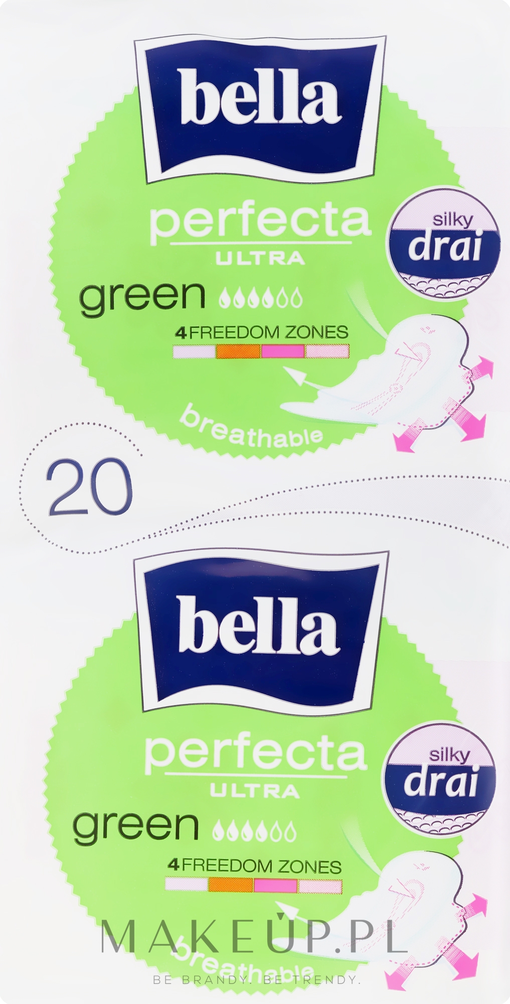 Podpaski Perfecta Green Drai Ultra, 2x10 szt. - Bella — Zdjęcie 20 szt.