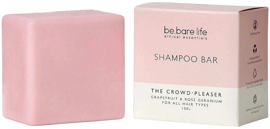 Szampon w kostce do wszystkich rodzajów włosów - Be.Bare Life The Crowd-Pleaser Shampoo Bar — Zdjęcie N1