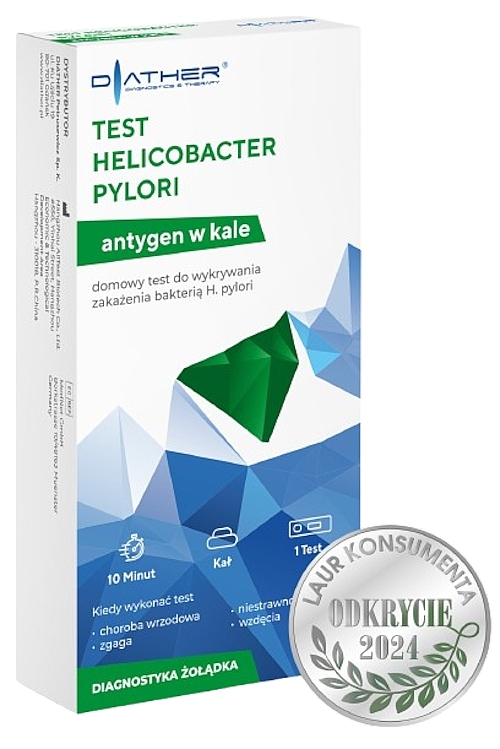 Test wykrywający zakażenie H. pylori - Diather Diagnostics & Therapy — Zdjęcie N1