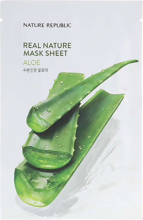 Maska w płachcie z ekstraktem z aloesu - Nature Republic Real Nature Aloe Mask Sheet