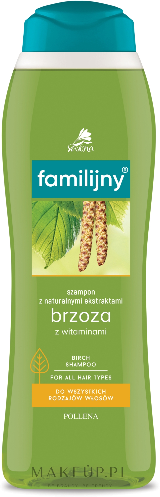 Familijny szampon brzozowy z witaminami do wszystkich rodzajów włosów - Pollena Savona — Zdjęcie 1000 ml