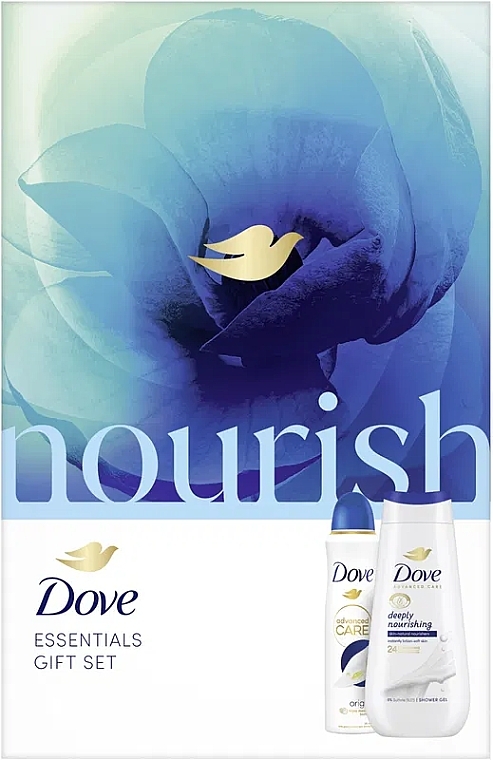 Zestaw - Dove Nourish Essentials Gift Set (sh/gel/225ml + deo/150ml) — Zdjęcie N1