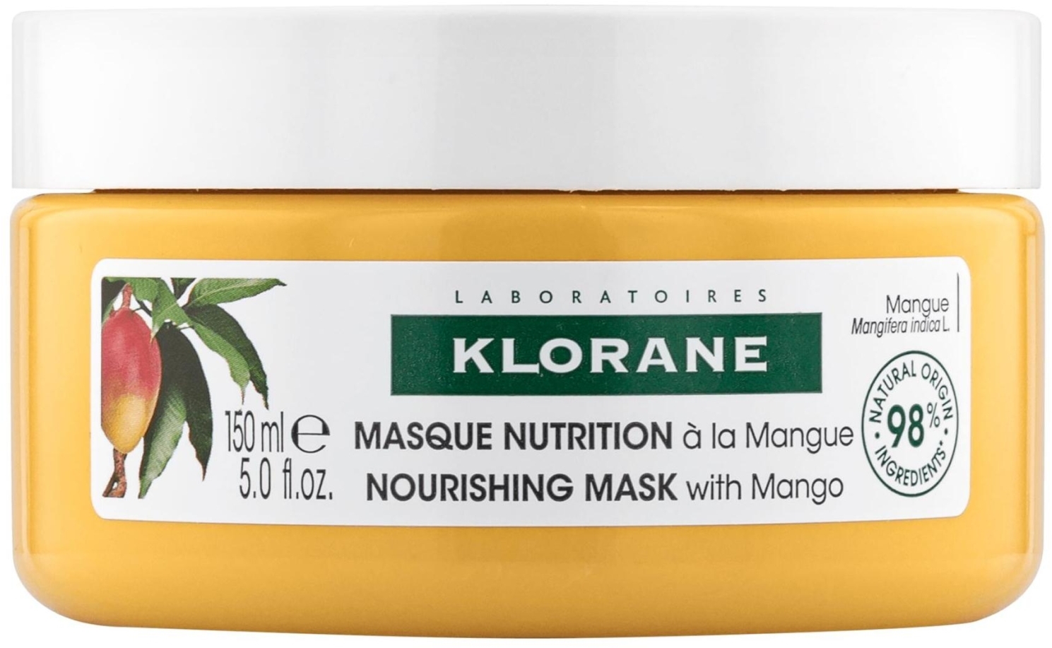 Maseczka z masłem mangowym do włosów suchych - Klorane Hair Mask with Mango Butter — Zdjęcie 150 ml