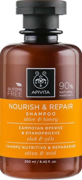 Szampon rewitalizujący Oliwa z oliwek i miód - Apivita Nourish & Repair Shampoo Olive & Honey — Zdjęcie N1