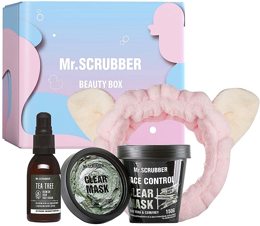 Zestaw - Mr.Scrubber Even Complexion & Clear (f/mask/150g + f/cr/55ml + ass/1/pcs) — Zdjęcie N1