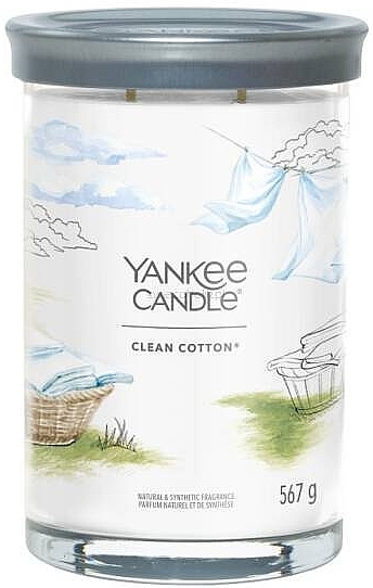 Świeca zapachowa w szkle Clean Cotton, 2 supełki - Yankee Candle Singnature — Zdjęcie N1